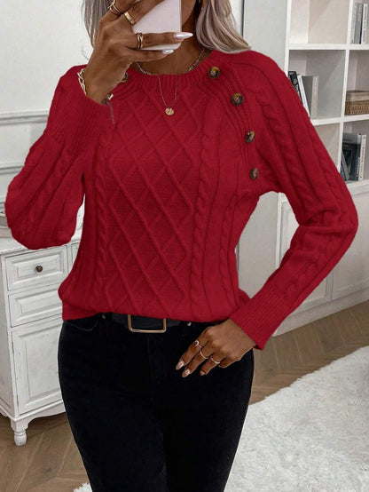 MATHILDE™ | SWEATER MED KNAPDETALJER