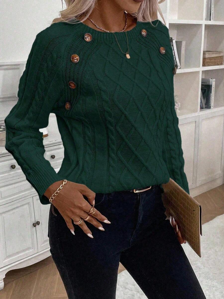 MATHILDE™ | SWEATER MED KNAPDETALJER